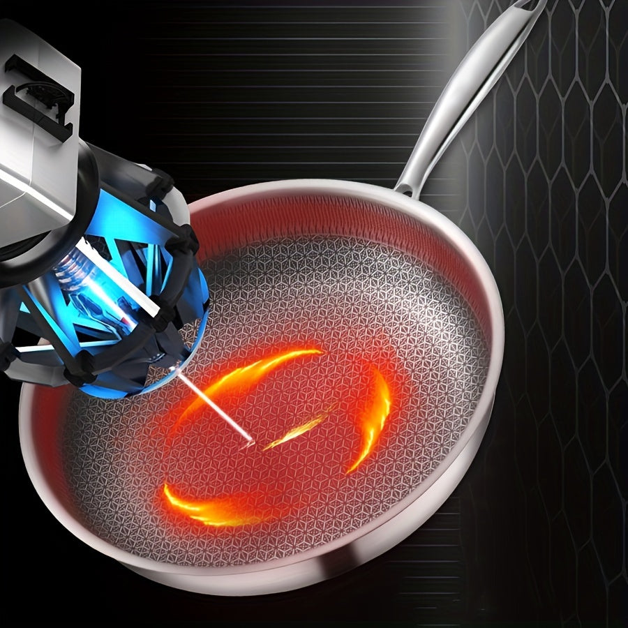 Sartén antiadherente de acero inoxidable de 10 pulgadas, apta para lavavajillas, para huevos, filetes y verduras