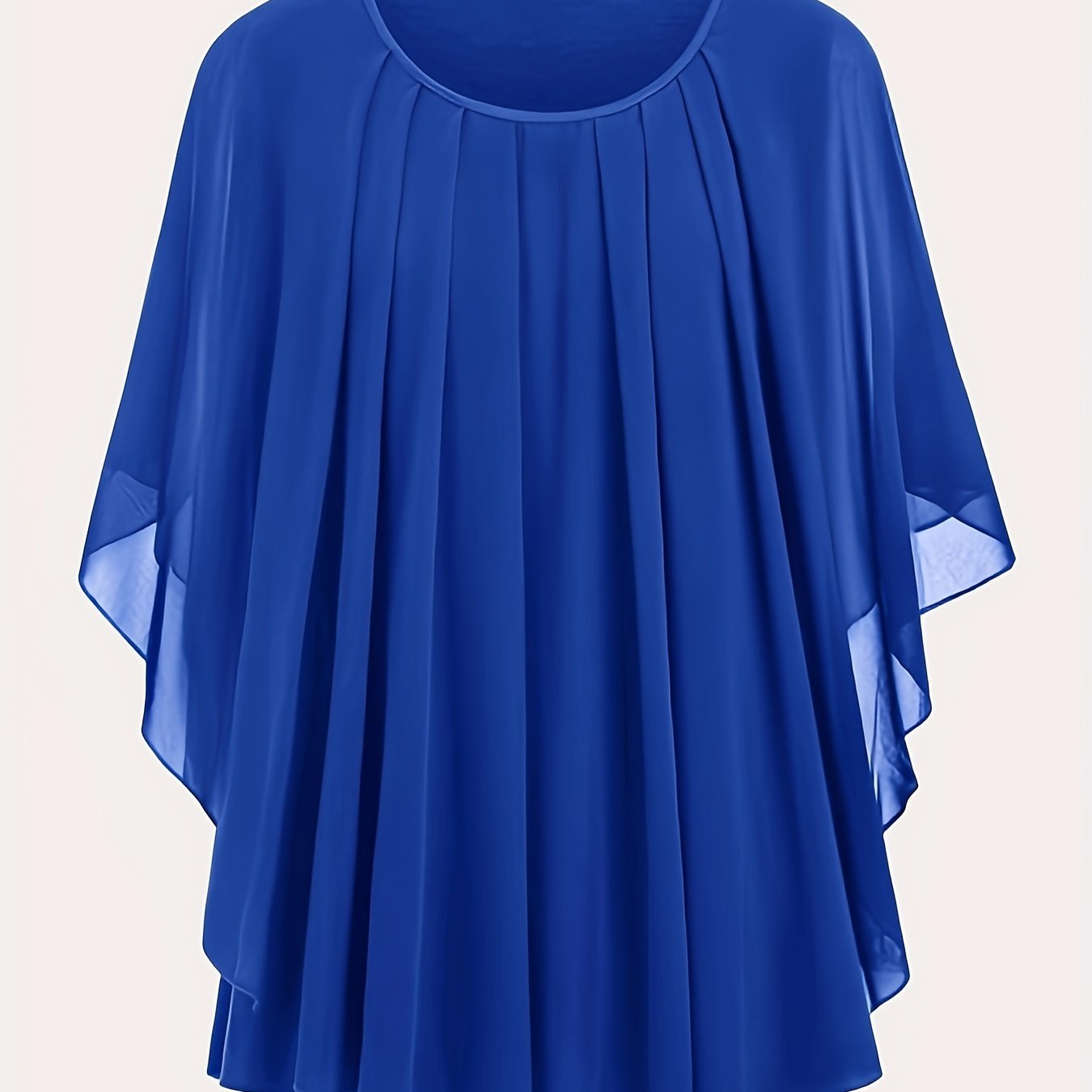 Блузка с рукавами-кукушками и сборками большого размера, с круглым вырезом, короткий рукав, летняя женская одежда