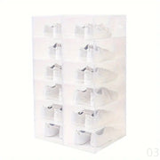 cajas de almacenamiento para zapatos de plástico 6 unidades plegables apilables impermeables a prueba de polvo organizador