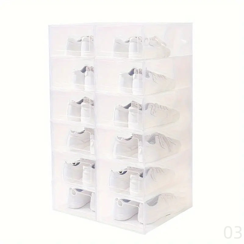 cajas de almacenamiento para zapatos de plástico 6 unidades plegables apilables impermeables a prueba de polvo organizador