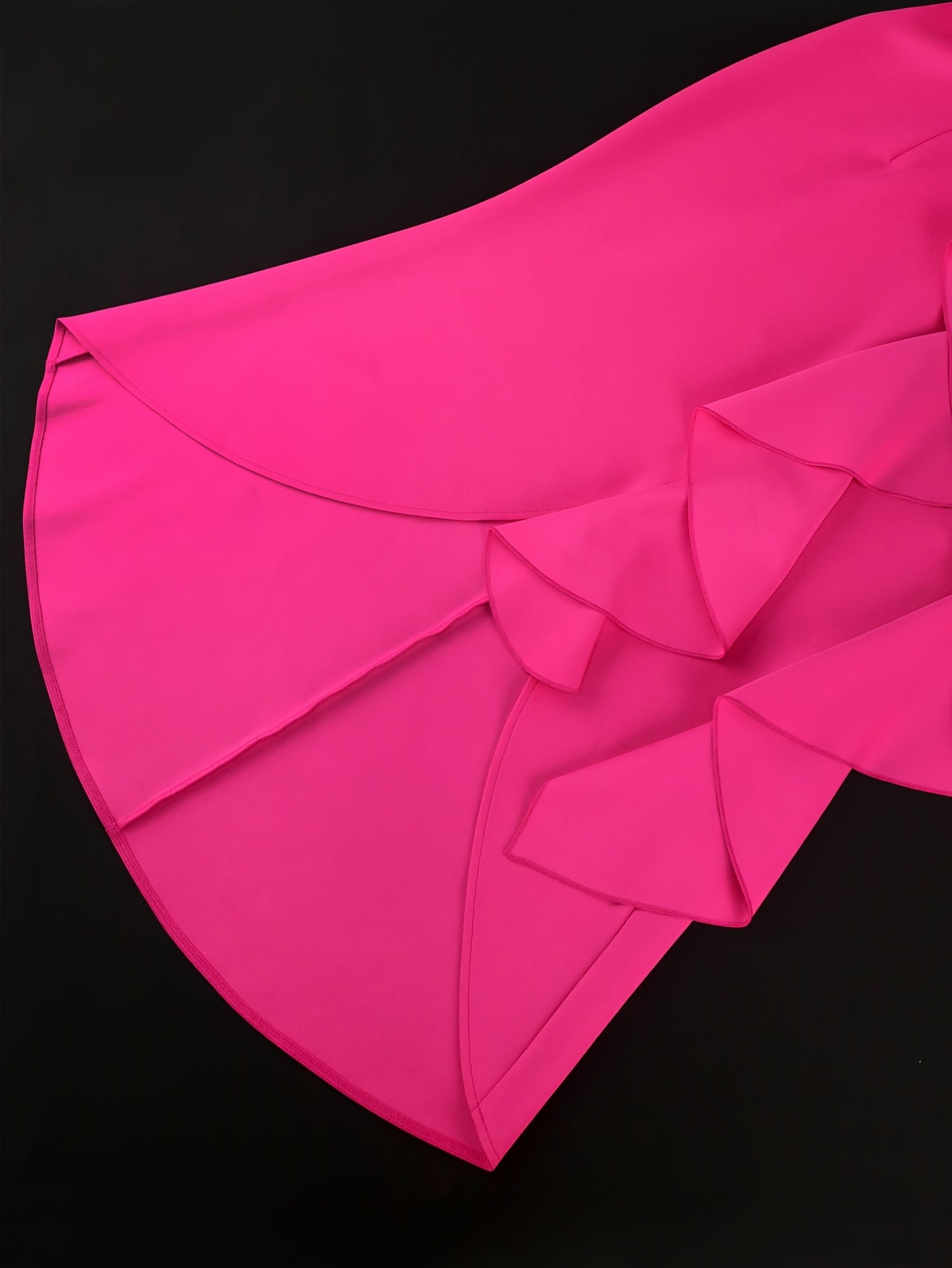 Women's Knit V-Neck Bodycon Midi Dress with Ruffle Hem