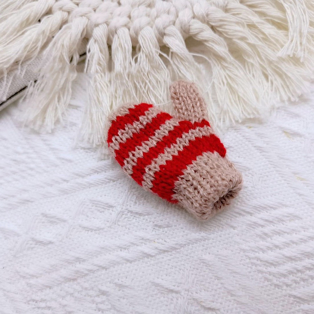 Guantes decorativos de Navidad en miniatura, adornos hechos a mano para el hogar y la oficina