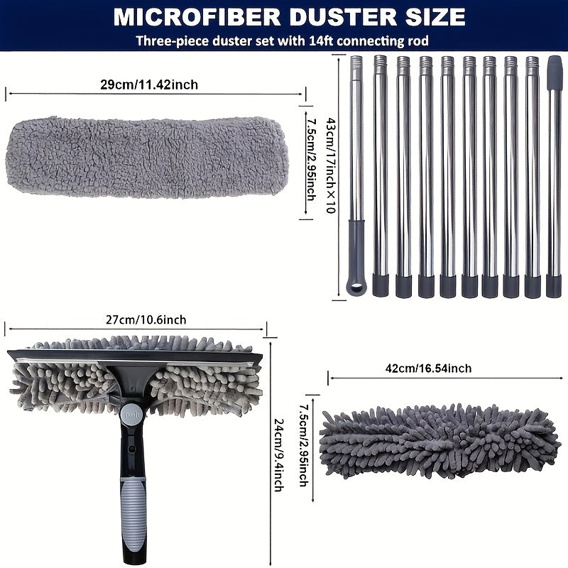 Yengil alyuminiy tayoq to'siq tozalagich, tortiladigan dizayn – mustahkam zanglamaydigan po'latdan yasalgan tutqich, o'rtacha cho'tka qattiqligi, tijorat tozalash uchun ideal
