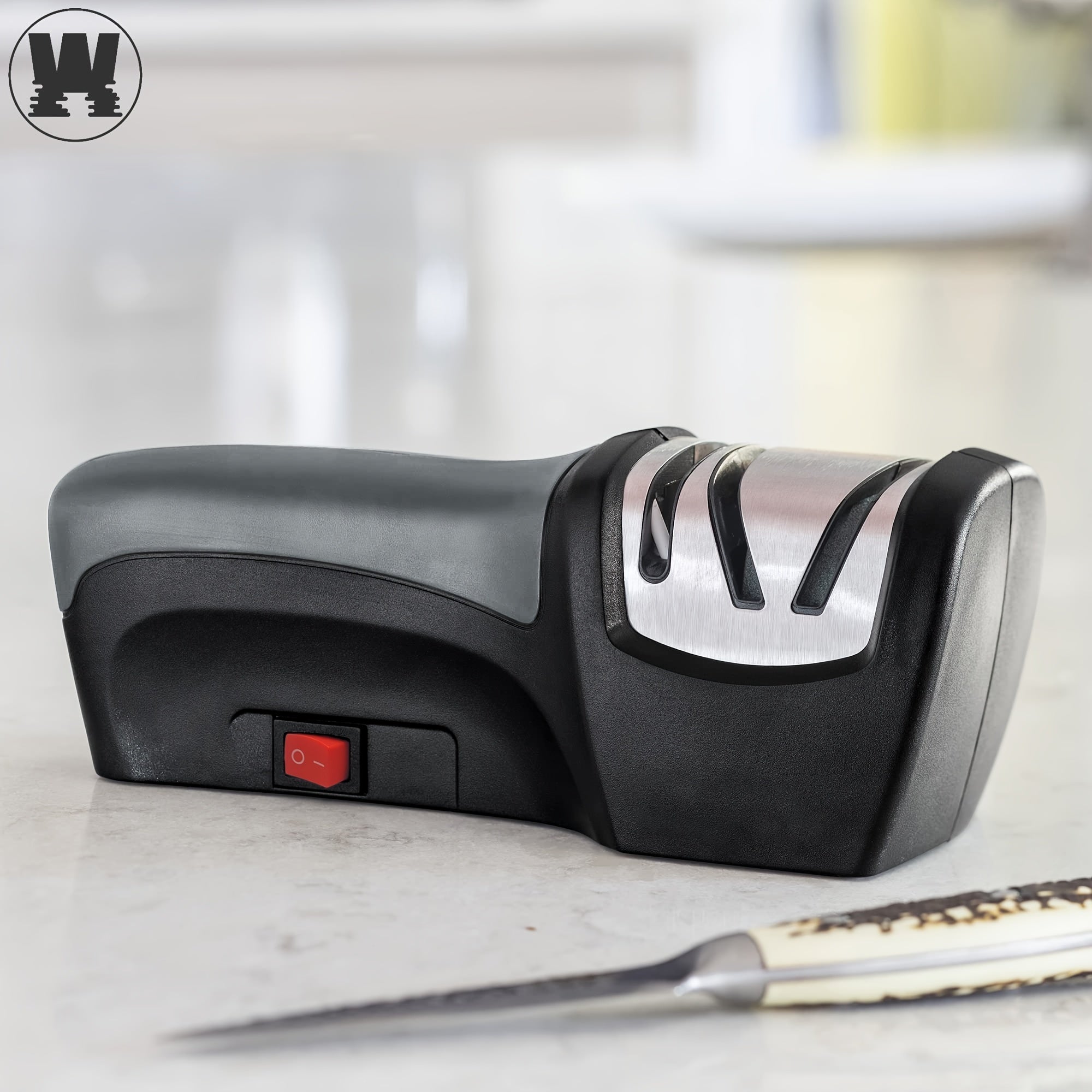 Электрическая точилка для ножей USB портативная с синтетическими колесами, керамическими стержнями, нескользящей основой