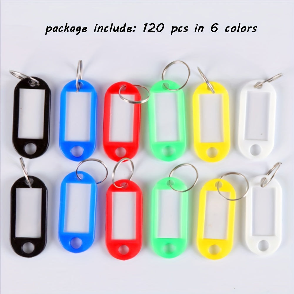 Set of 120 Colorful Key Tags with Key Rings for Men