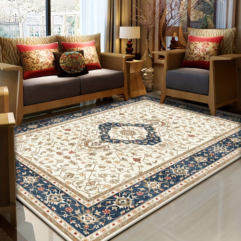 Retro Persian Carpet Bohemian Area Rug Ethnic Style Water Absorbent Non-Shedding Living Room Decor