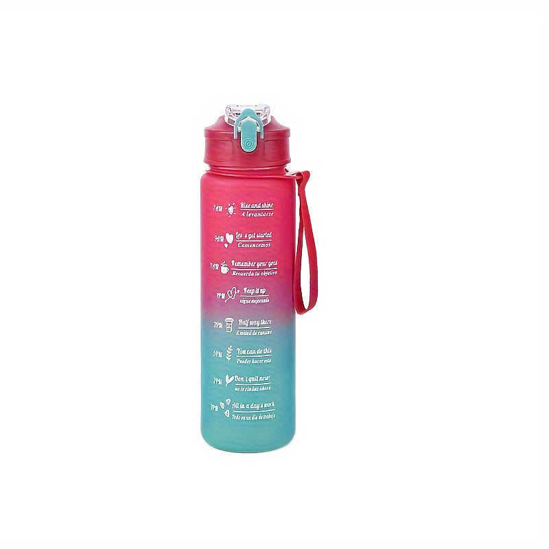 Set of 3 Motivational Water Bottles 2000ml 800ml 300ml with Straw and Sleeve