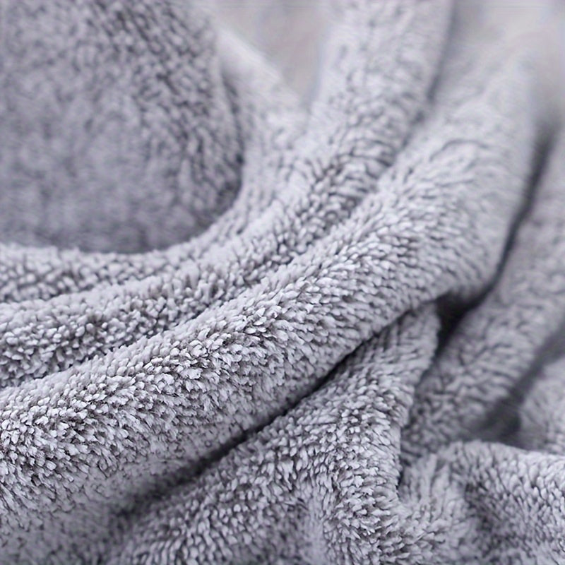 Dark Gray Stripe 6-Piece Towel Set Ultra-Soft Coral Fleece Quick-Drying Bath Hand Washcloths