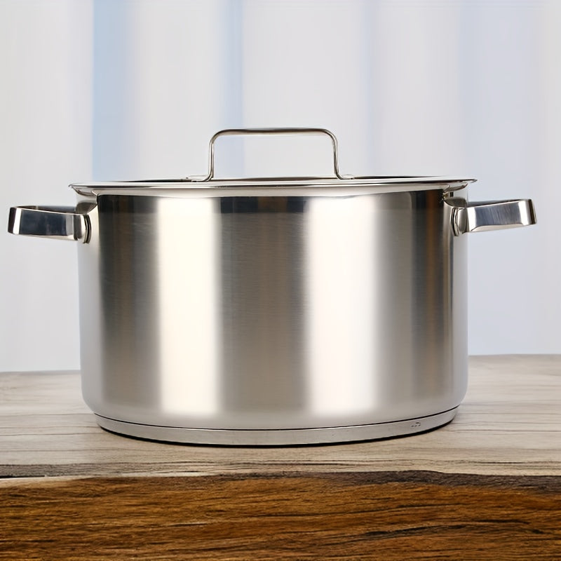 Olla de acero inoxidable de doble oreja de 24cm para guisar y cocinar