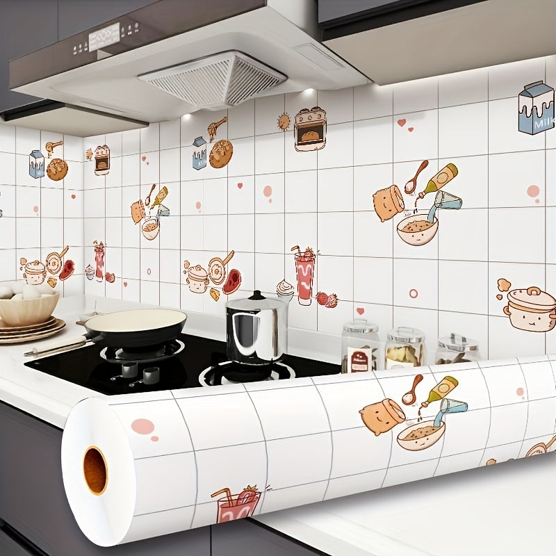 Kitchen Oil-Proof Sticker Roll Waterproof Self-Adhesive Wall Decal 60cm x 100cm
