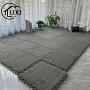 12pcs Foam Puzzle Floor Mats Interlocking Rugs Gray Quilted Anti-Slip Cushioned for Bedroom Crawling