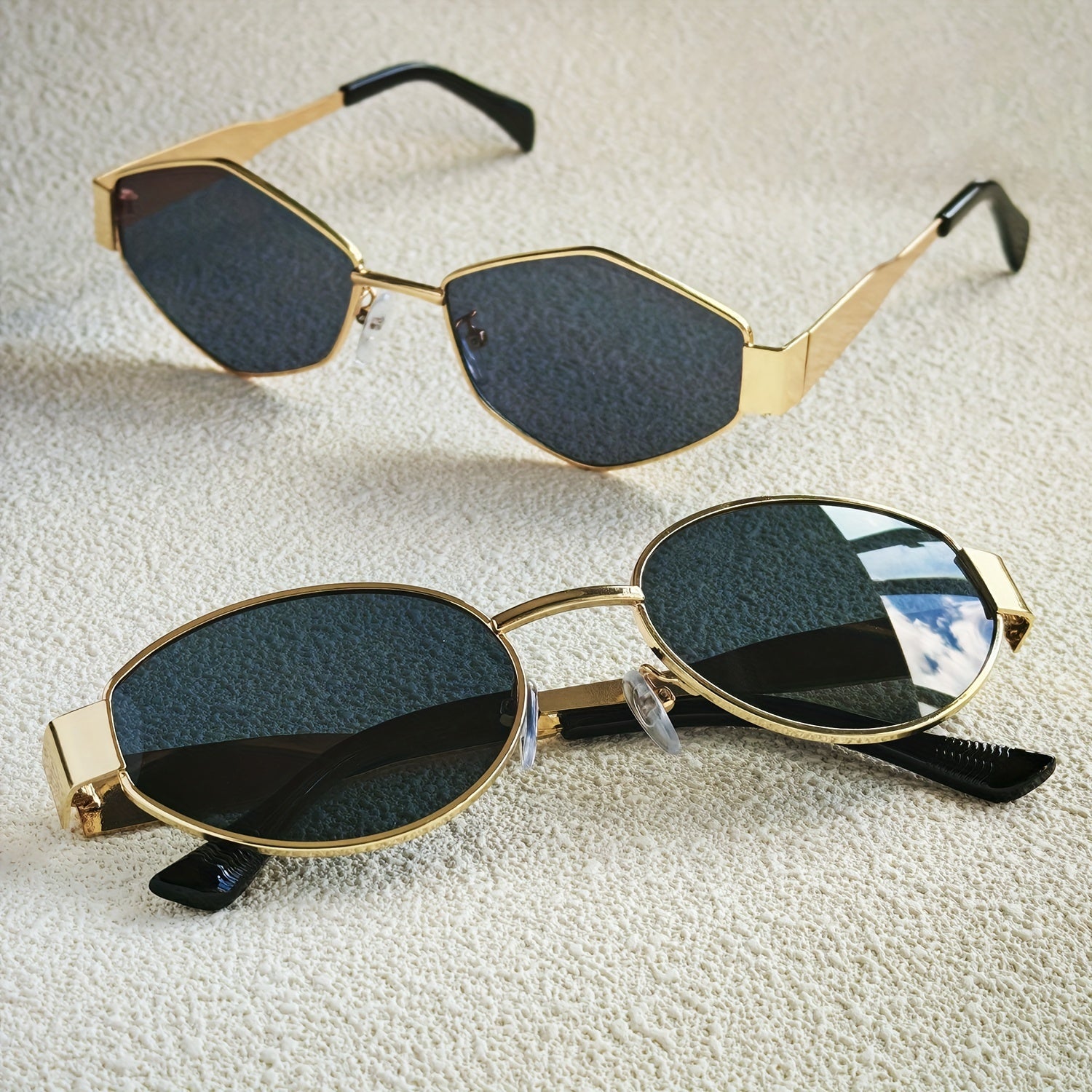 Women’s Oval Fashion Glasses Y2K Style Anti-Glare PC Lenses for Beach Casual