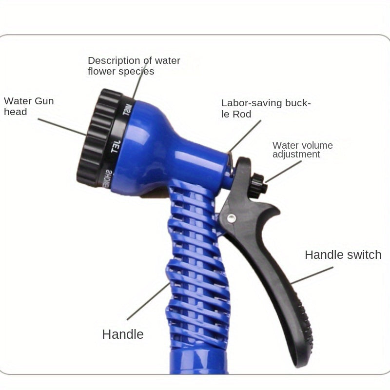 7.62/15.24м Выдвижной садовый шланг с 7 режимами распыления и водяной пистолет для мойки автомобиля, прочная резина и полиуретан