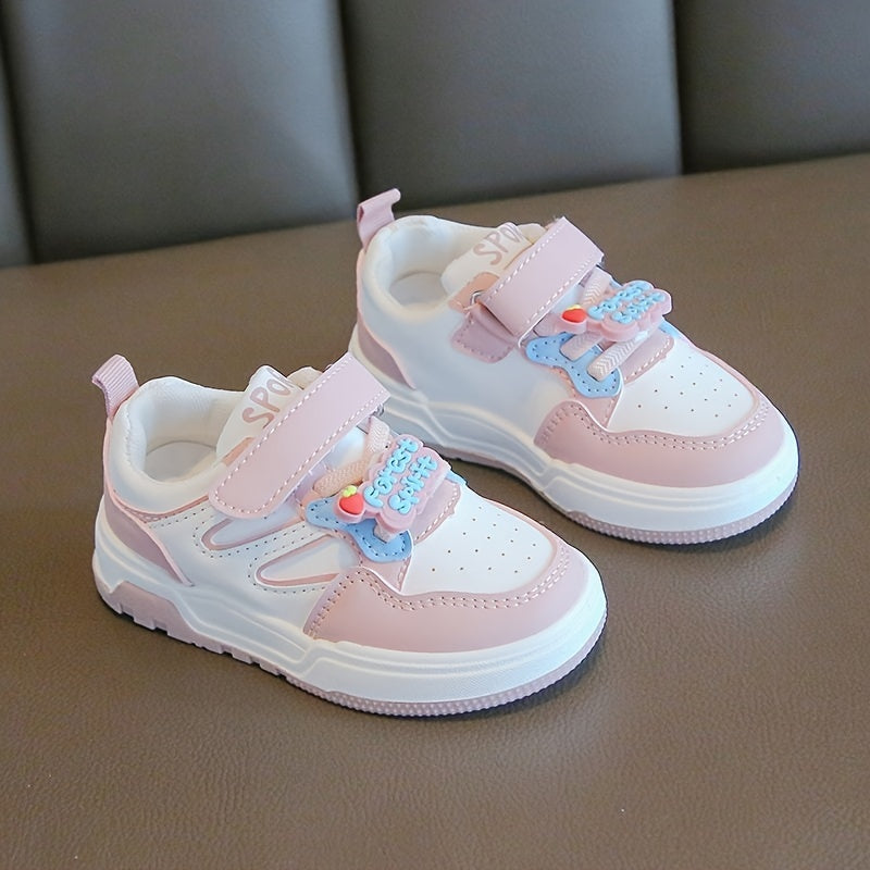 1-6 yoshdagi o'g'il va qizlar uchun bolalar sport krossovkalari, tasodifiy multfilm naqshiga ega, pastki dizayn, ilgich va lenta yopilishi, mato astar, PVC taglik, dumaloq barmoq, PU yuqori qismi va qulay.