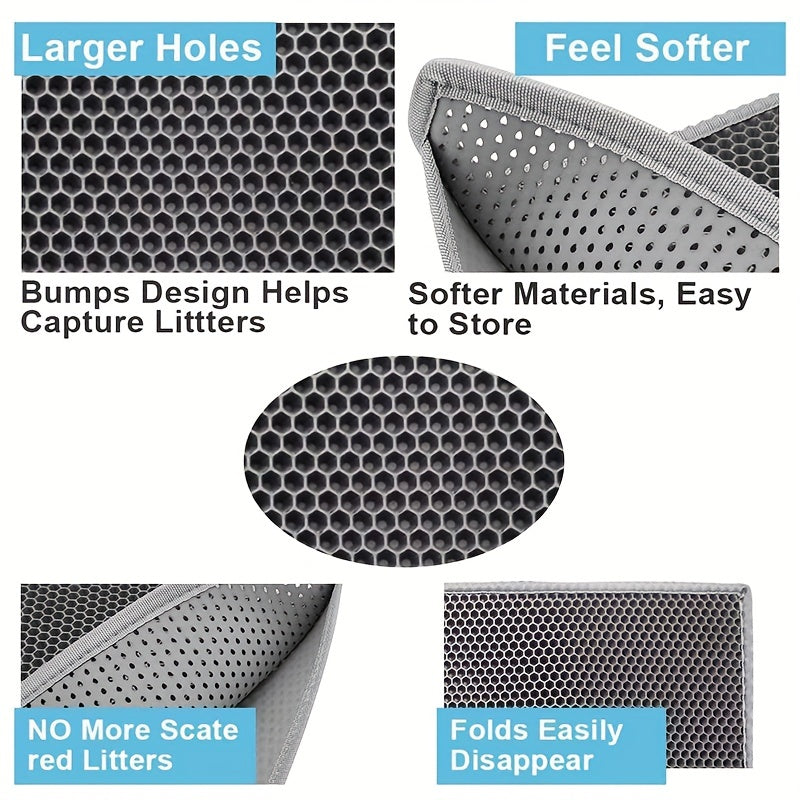 Double Layer EVA Cat Litter Mat Non-Slip Waterproof Large