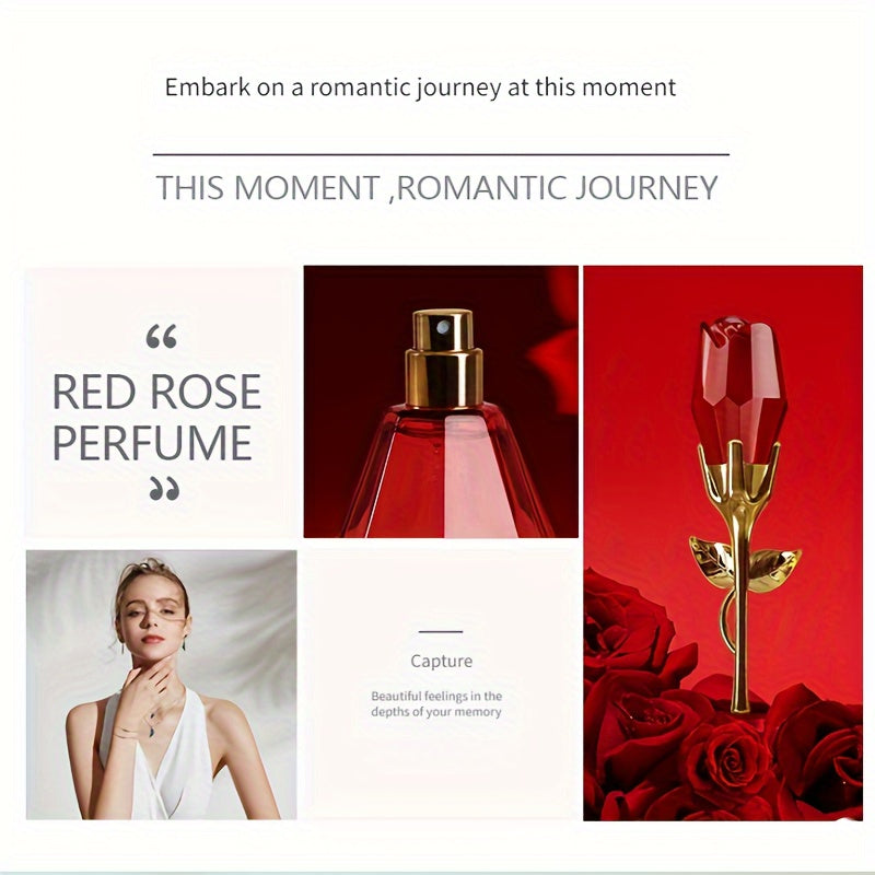 Red Rose Perfume for Women Long-Lasting Floral Scent 50ml Gift Alcohol-Free