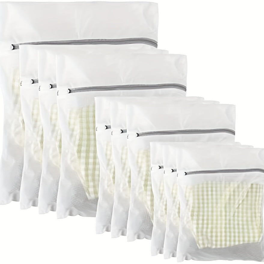 Set of 10 Mesh Laundry Bags with Zipper for Delicates and Travel