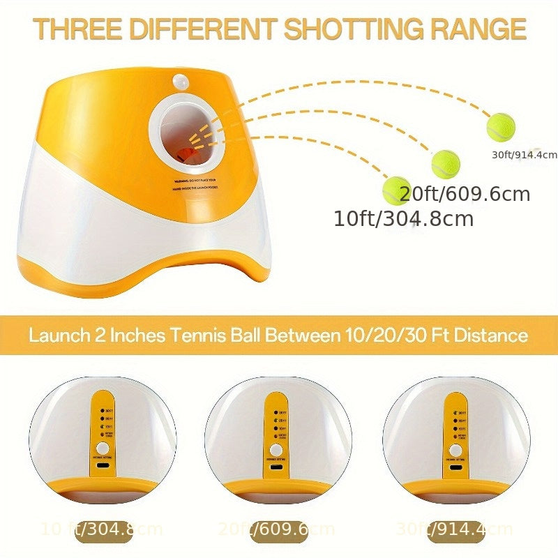 Avtomatik it to'p tashlagich, 3 ta tennis to'pi bilan va sozlanadigan masofa parametrlariga ega