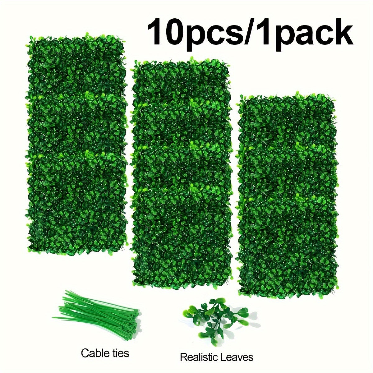 Artificial Boxwood Fence Panels Set UV Protected Green Indoor Outdoor Garden Privacy Decorative