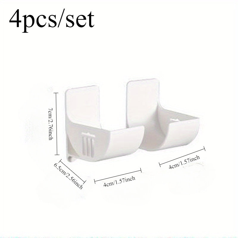 4 ta no-drill plastik saqlash tokchalari cling film va chiqindi xaltalar uchun - shkaflar va muzlatgich tomonlari uchun ideal, saqlash qutisi bilan birga