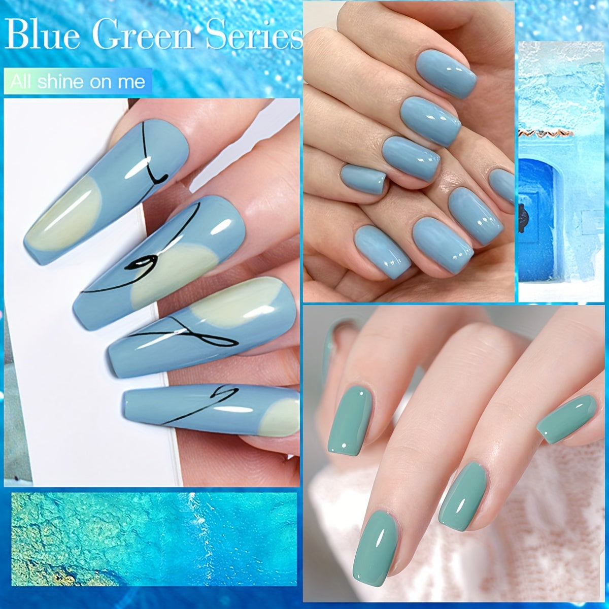 8Pcs Nail Polish Set Color Gel Glitter UV LED Manicure Kit Autumn Winter 2024