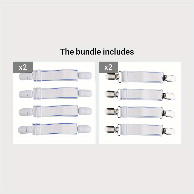 Set of 4 Non-Slip Bed Sheet Clips Adjustable Mattress Corner Holders Household Fasteners