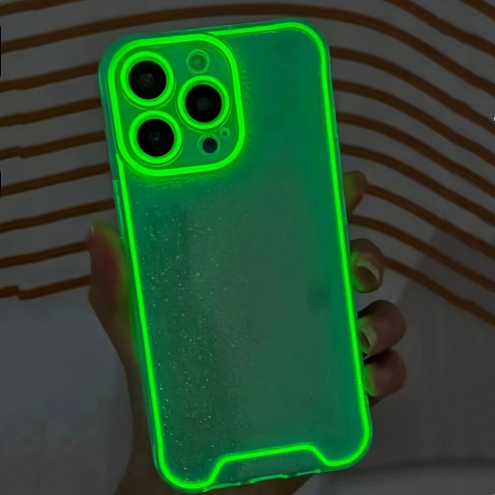 Luminous Clear Silicone Phone Case for iPhone 11-16 Pro Max Plus