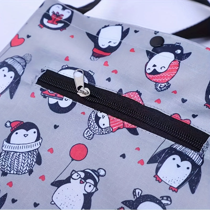 Sturdy Compact Shopping Cart with Smooth Wheels Leak-Proof Oxford Fabric for Groceries