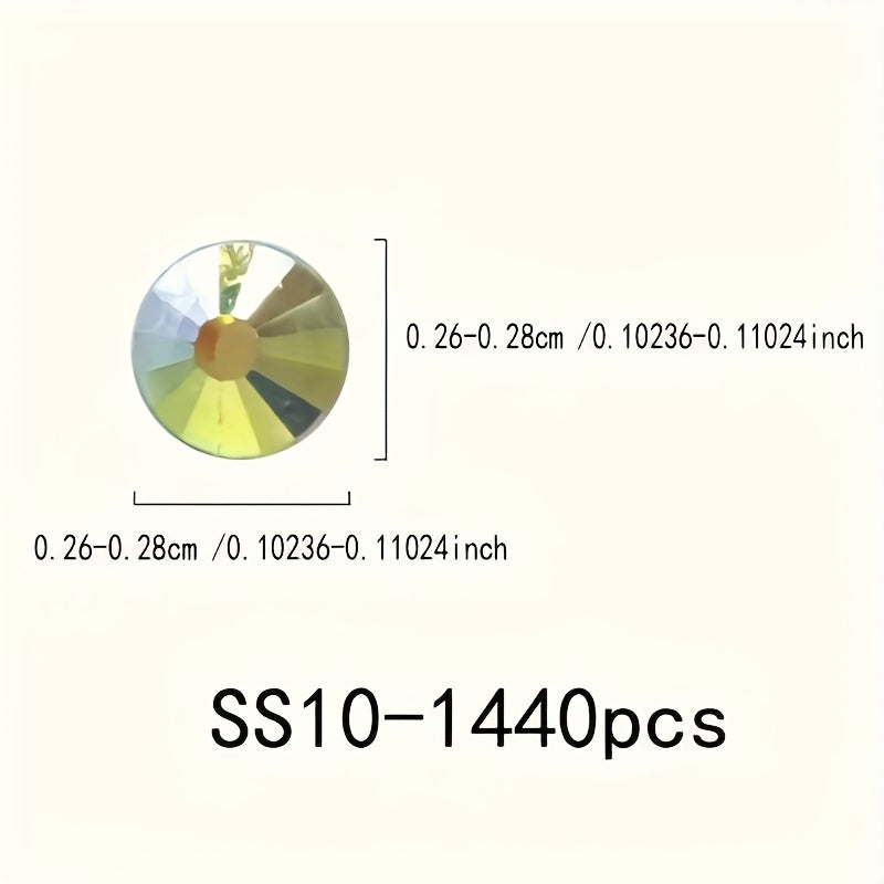 1440/288 Pieces Glass Flatback Rhinestones for DIY Crafts on Clothing Tumblers Nails