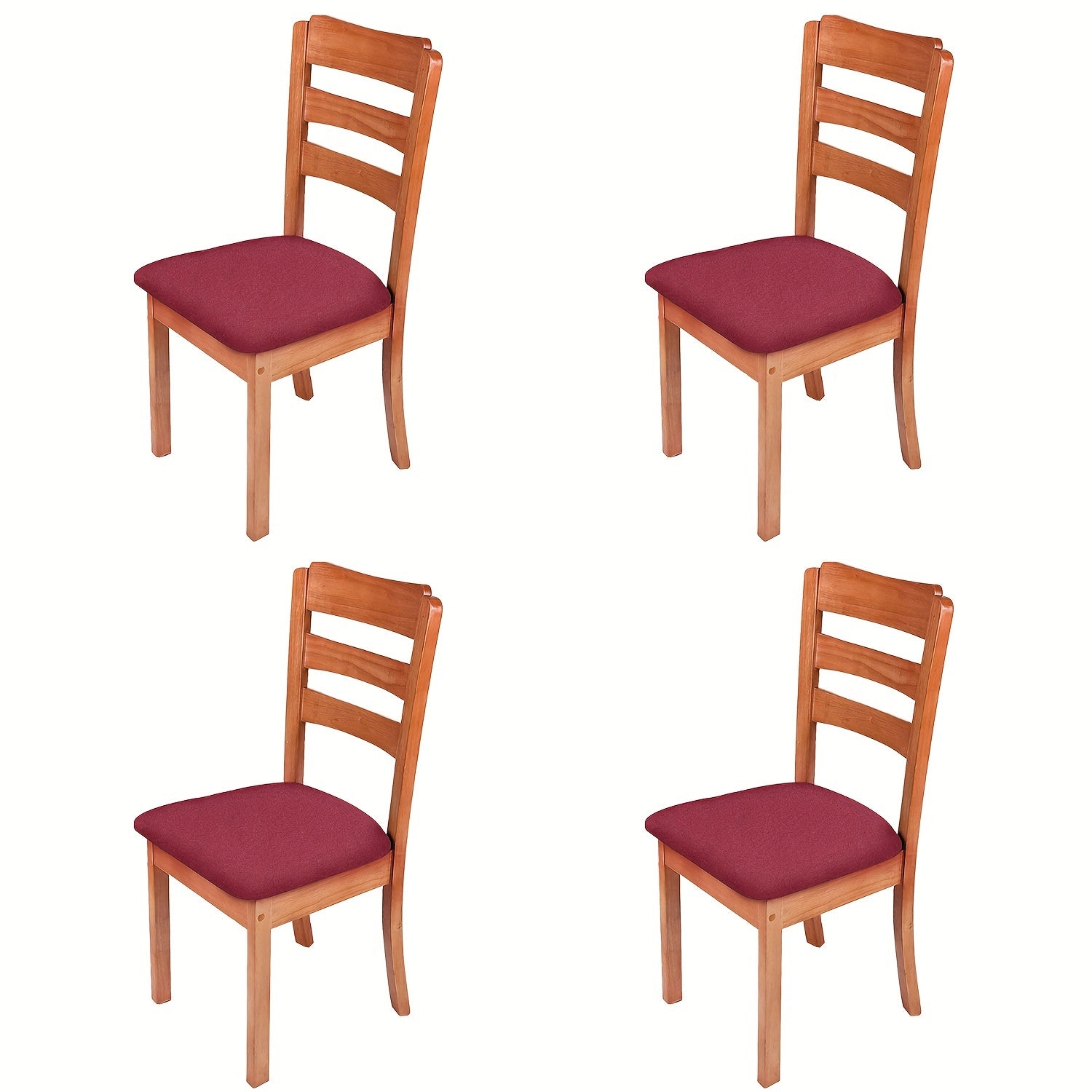 4/6pcs Waterproof Polyester Spandex Chair Seat Covers with Elastic Band Slipcovers