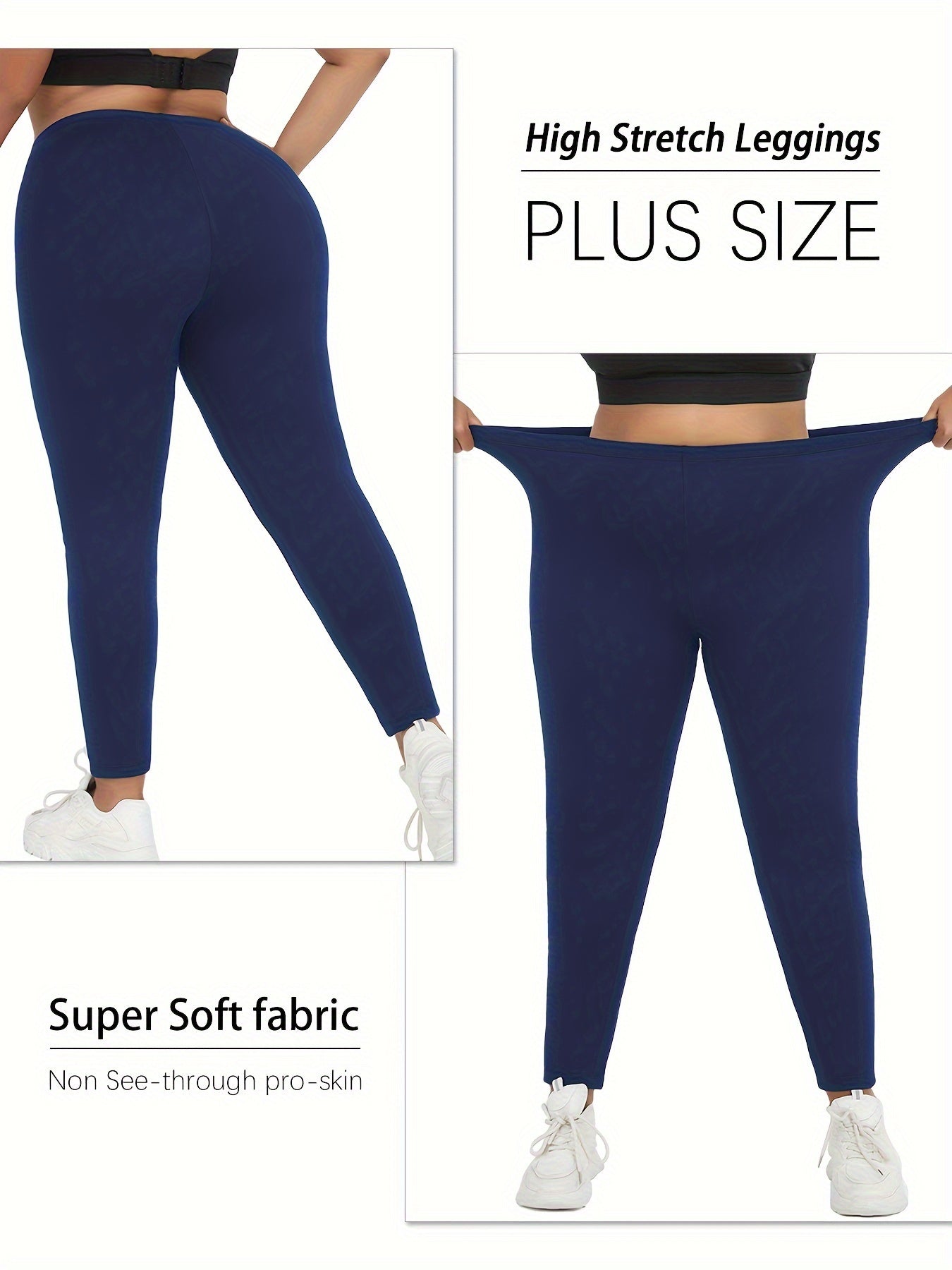 Leggings deportivos de talle alto para tallas grandes, suaves y opacos, ideales para yoga y running