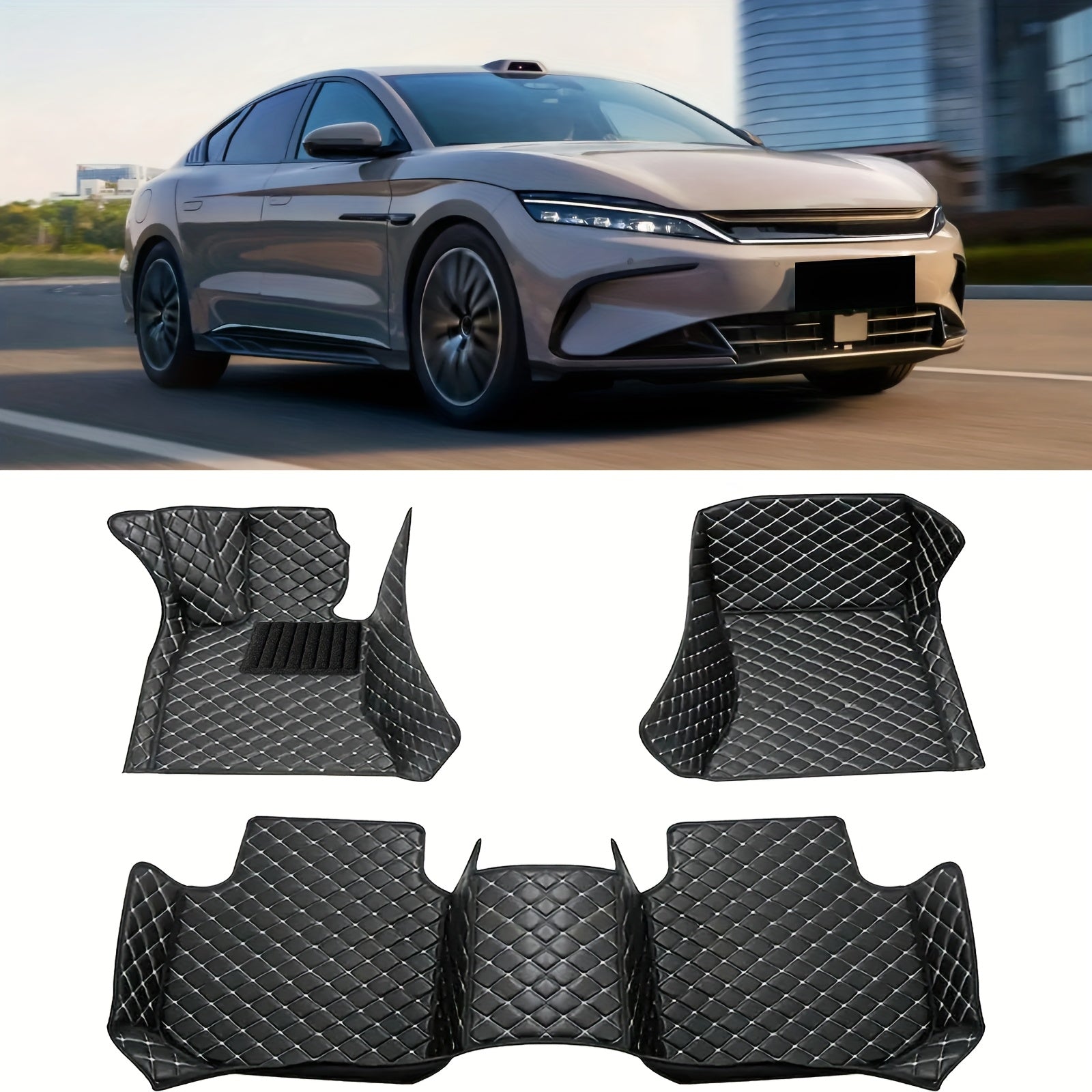 Full Coverage Faux Leather Car Floor Mats for All-Weather Use