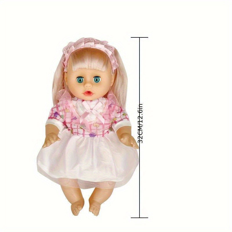 Baby Doll Toy for Ages 3+ Light Beige Plastic Speaks Drinks Sleeps Urinates