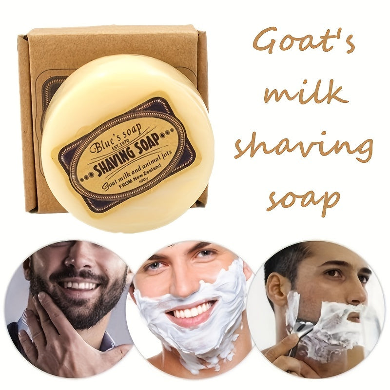 Erkaklar uchun Blue Label Qoʻy Suti Qirqish Sabuni tabiiy formulasi bilan terini namlaydi va yangilaydi, unda qoʻy suti va asal mavjud.