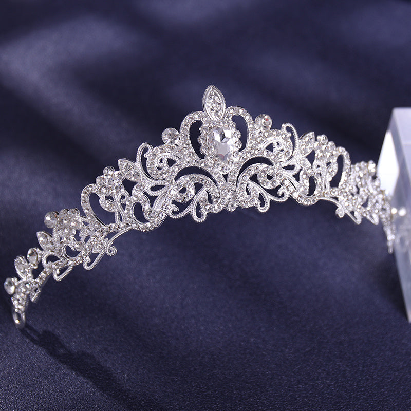 Ayollar va qizlar uchun to'y uchun bridal tiara taqmoq taxtasi, rhinestones bilan barokko dizayni