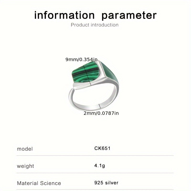 Sterling Silver Turquoise Inlay Cushion Ring for Women and Men