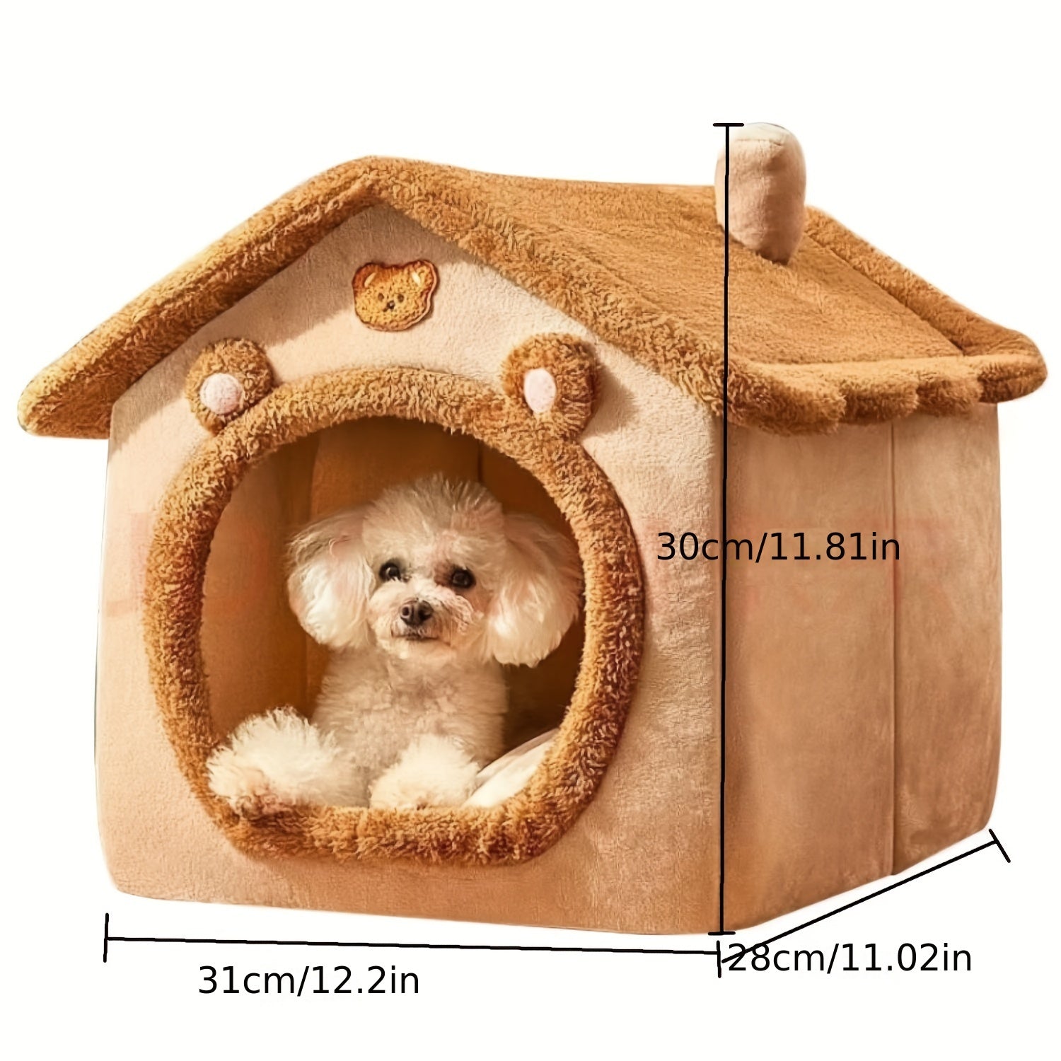 Foldable Washable Pet Bed for Cats and Dogs Lounge Style Polyester Fiber Warm Comfortable