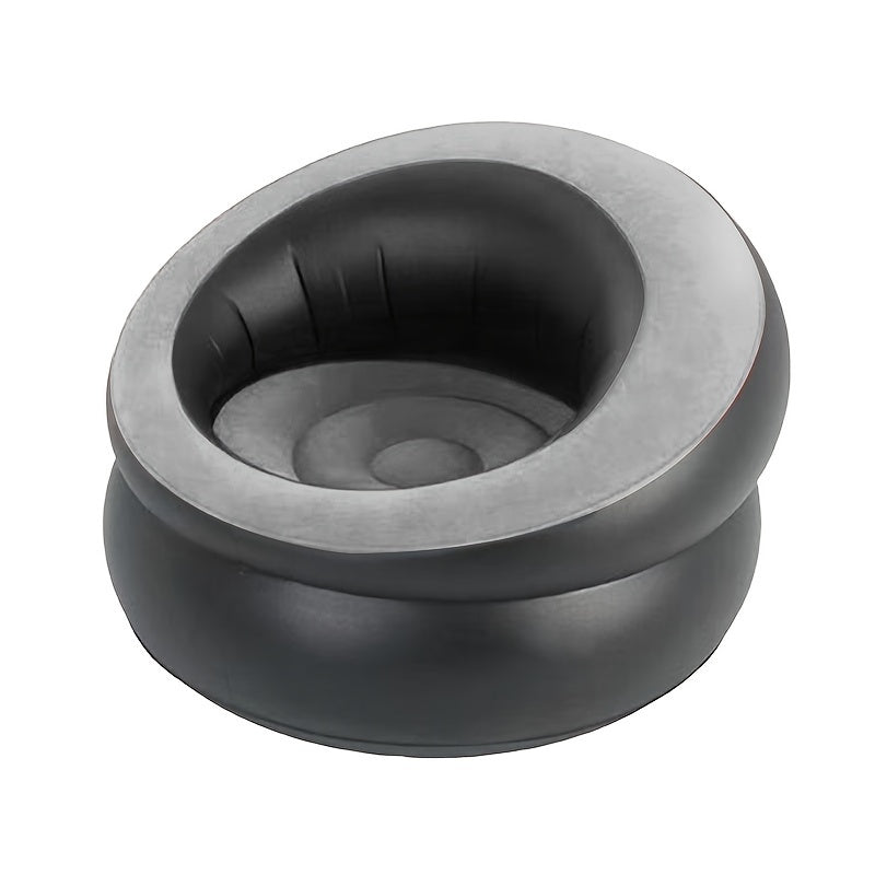 Надувной диван с флокированной отделкой - выпуск 2023 года: портативное, удобное в хранении кресло для отдыха и развлечений на открытом воздухе, идеально подходит для ленивых дней, в комплект входит табурет.