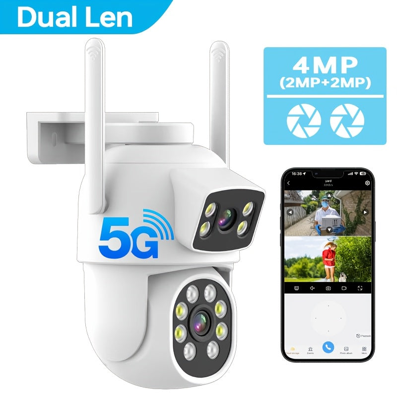 Wireless Security Camera 4MP Dual Lens Pan Tilt Night Vision AI Human Detection