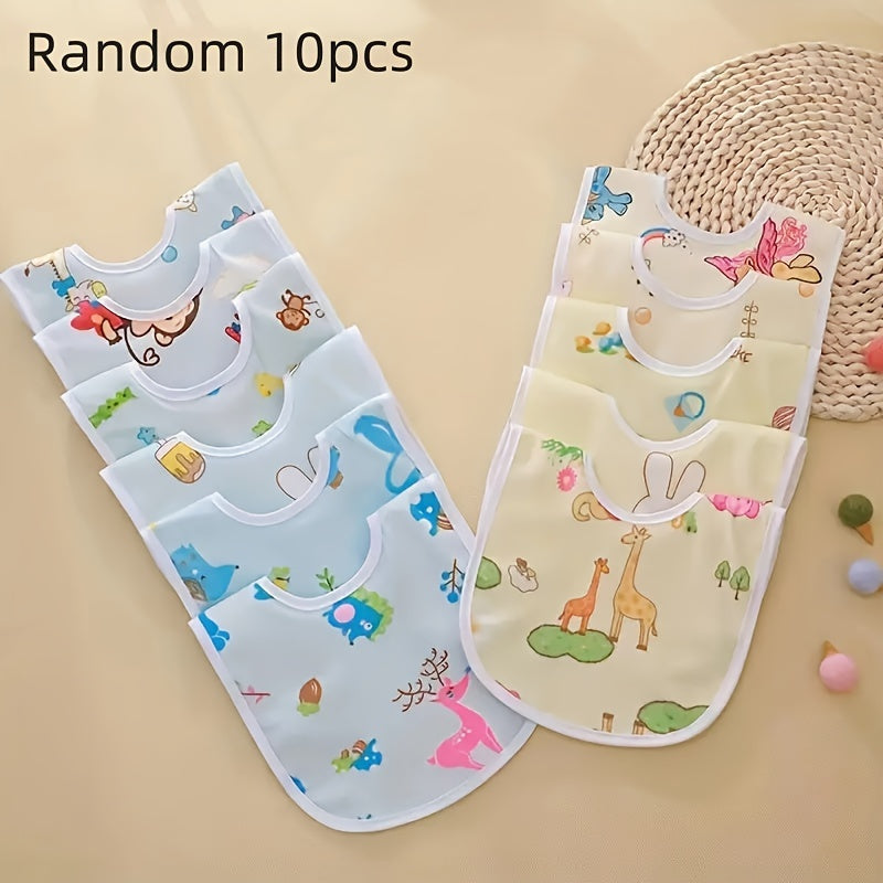 Baby Bib Soft Velvet U-Shaped Waterproof Feeding Bib with Snap Closure