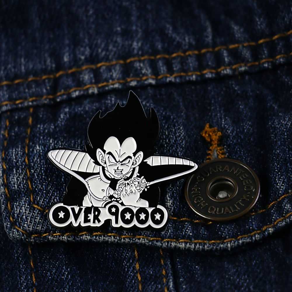 Супер Воин Эмальевая Булавка - Японский Аниме Мультяшный Персонаж Брошь, Стильный Металлический Знак Для Рубашек И Рюкзаков, Отличная Идея Для Подарка - Более 9000