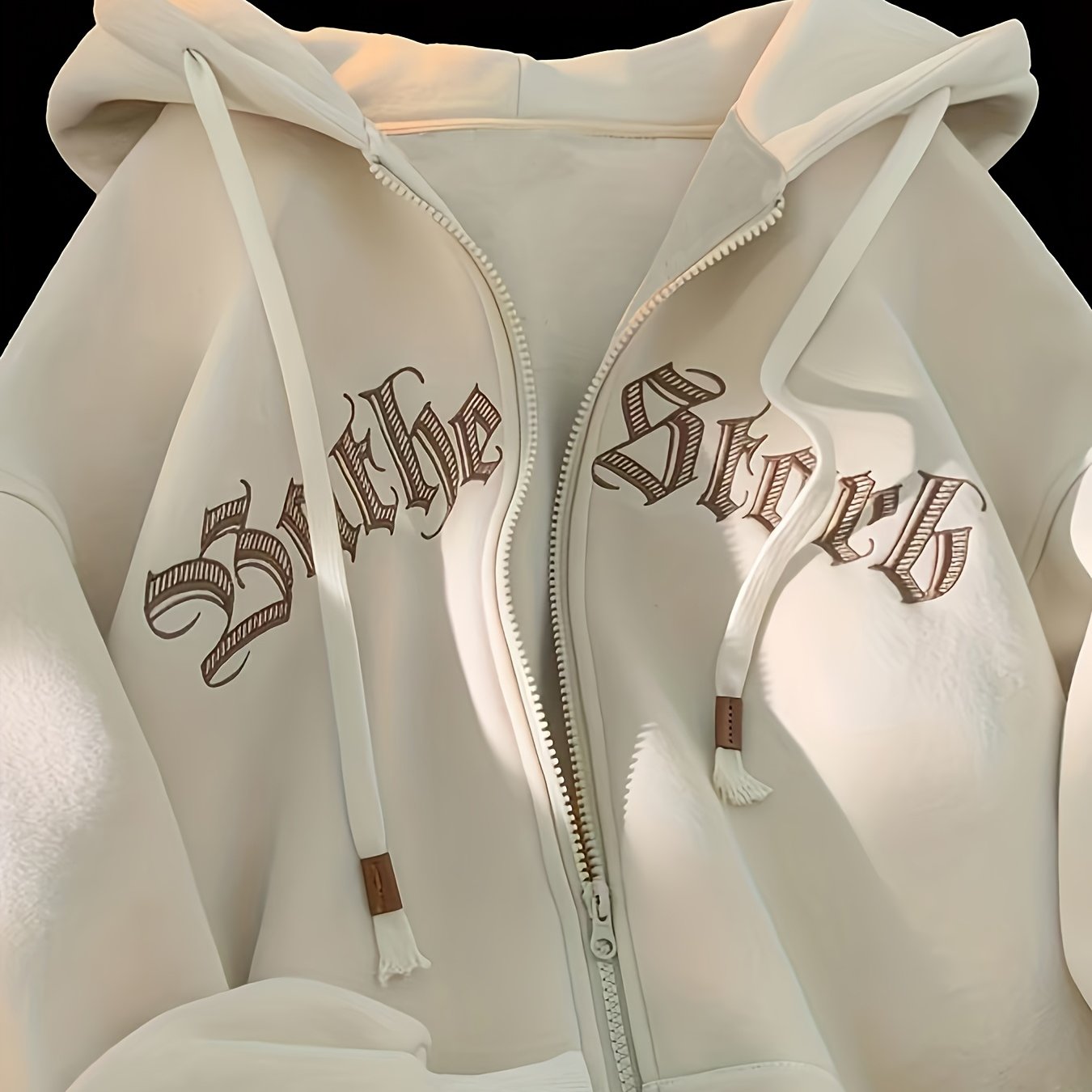 Women's Zip-Up Hoodie Jacket with Embroidery Long Sleeves Spring Fall Polyester Casual