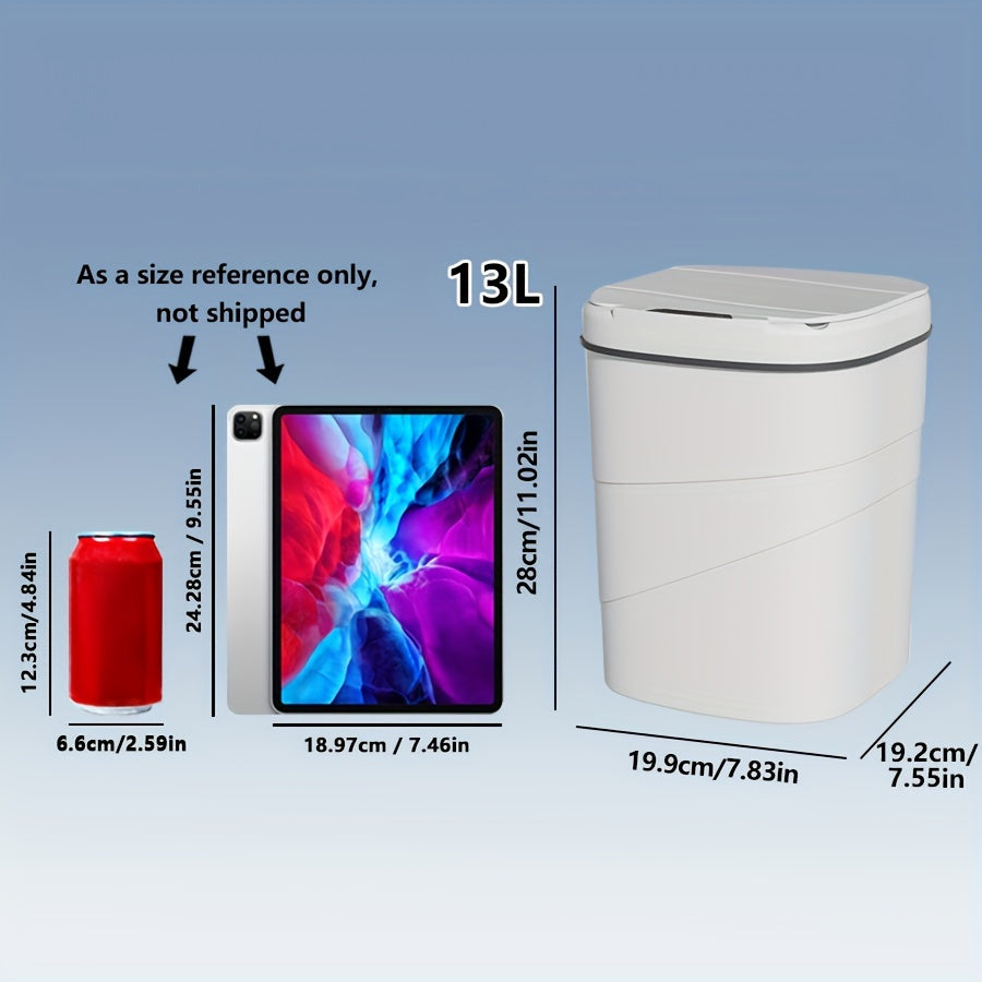 Универсальная мусорная корзина, подходящая для использования на кухне и в ванной, с крышкой, открывающейся по сенсору. Идеально подходит для пищевых отходов и отходов из ванной, таких как бумажные полотенца, волосы и косметика.