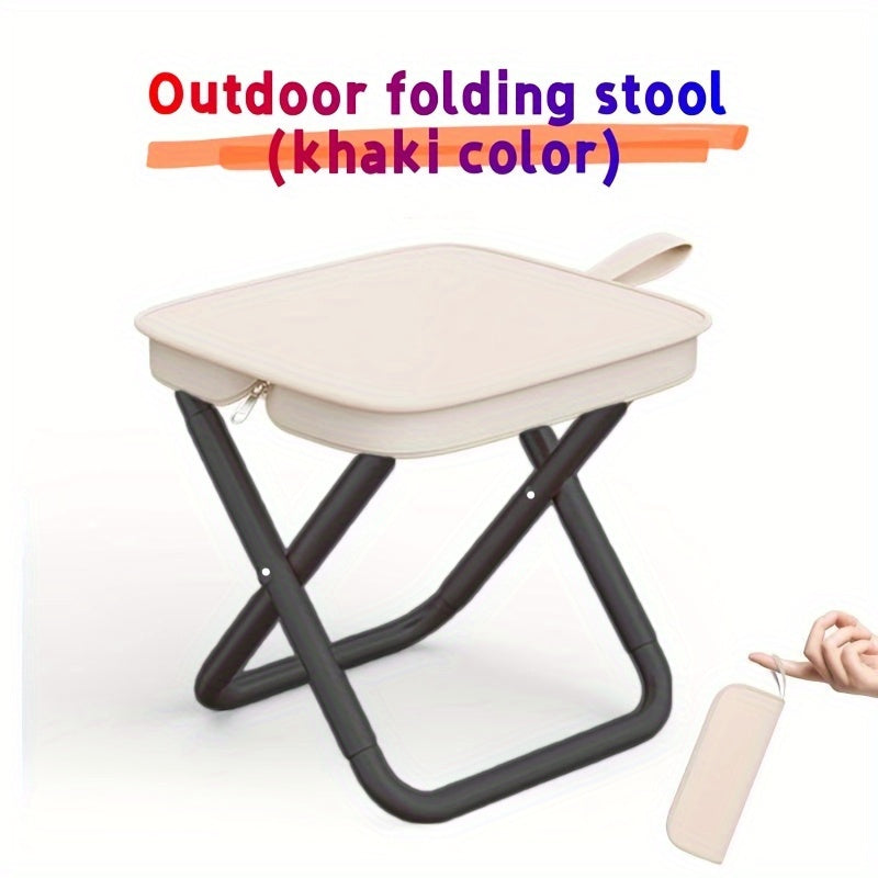 Adult Folding Stool Portable Camping Chair with Steel Frame