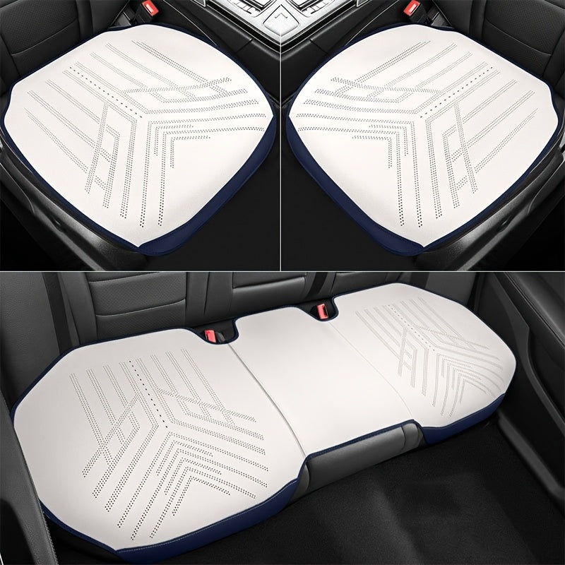 3pcs Car Seat Covers Breathable Leather Universal Fit Non-Slip Durable Fabric