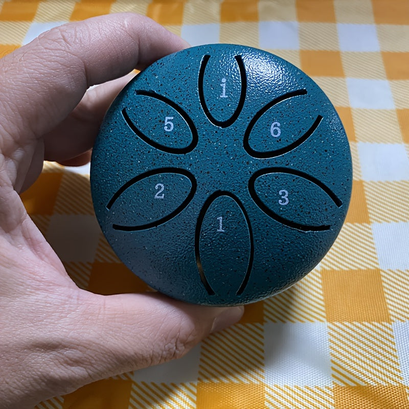 Mini tambor de lengua de acero de 6 notas, instrumento de percusión pequeño para meditación, yoga y relajación