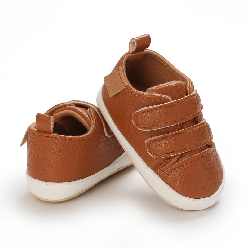 Baby Shoes for First Walkers Non-Slip Crib Shoes for Infants Spring Summer Lightweight PU Rubber Sole