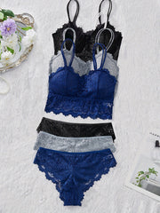 Women’s Lace Panties Set with Sunflower Suspenders and Back Design