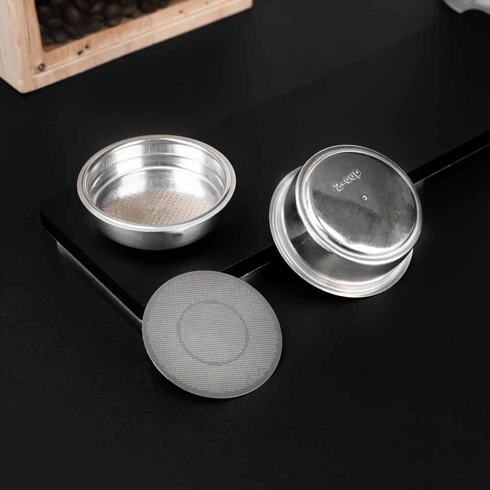 Double Layer Stainless Steel Espresso Filter Basket 51mm Pressurized Portafilter