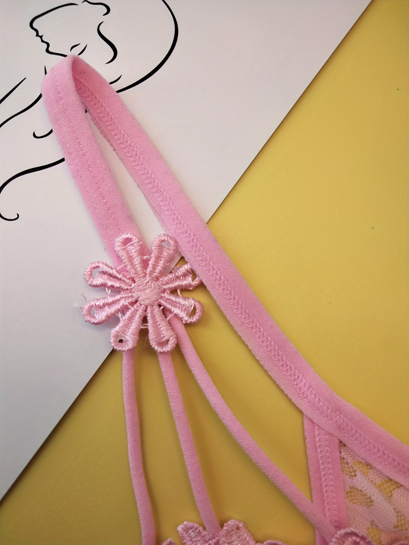 Women's Floral Lace Thongs Lingerie with Low Waist Hollow Design